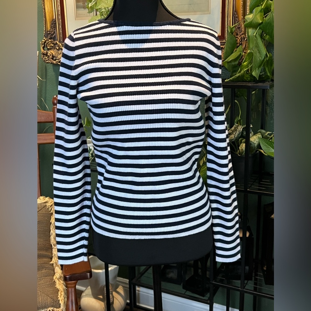 Ralph Lauren Navy and White Striped Knit
